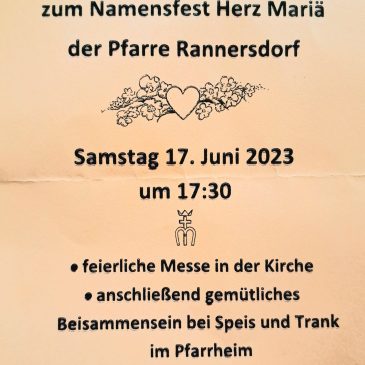 Namensfest Herz Mariä in Rannersdorf 2023