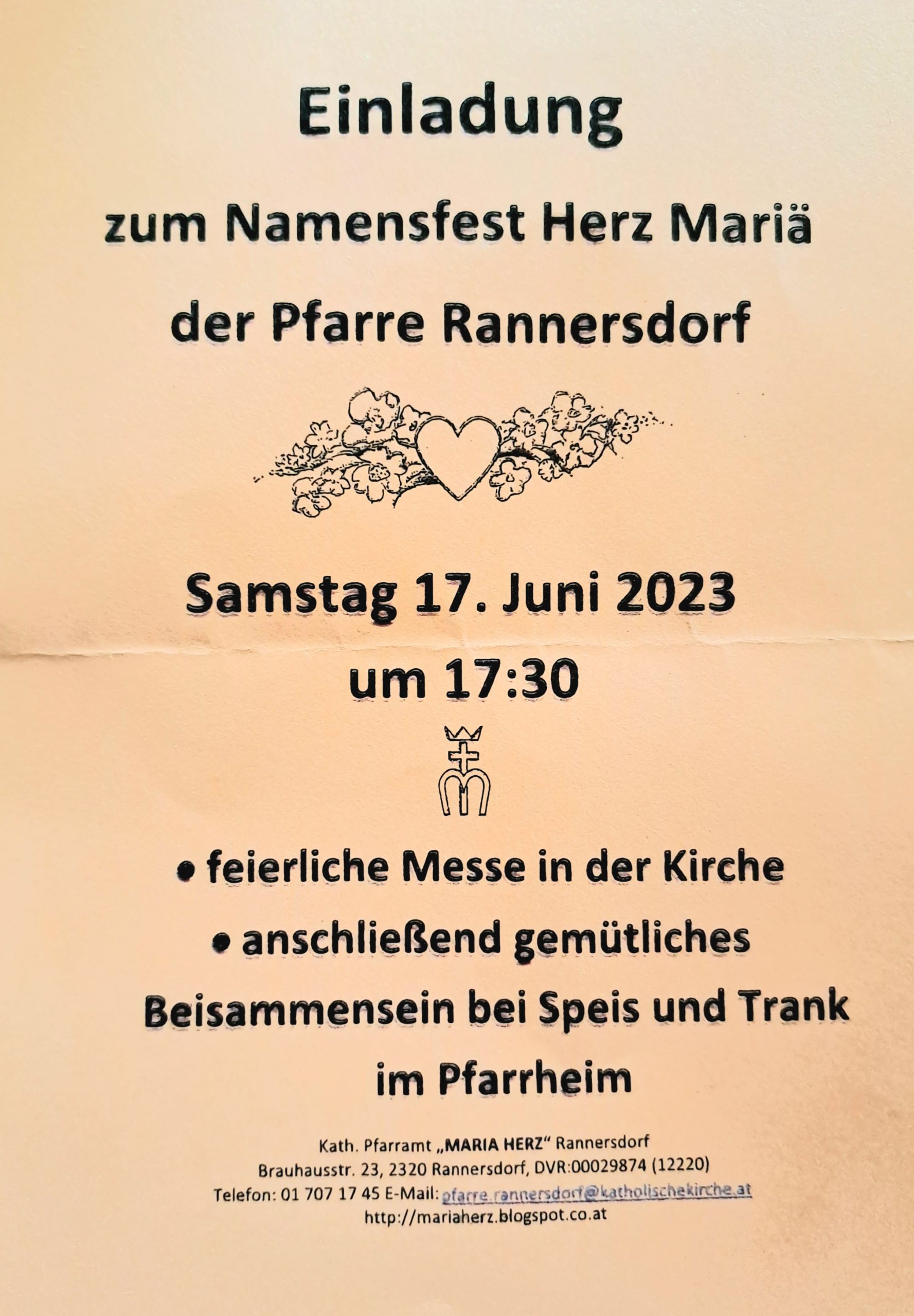 Namensfest Herz Mariä in Rannersdorf 2023
