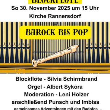 30.11.2025 Konzert für Orgel und Blockflöte